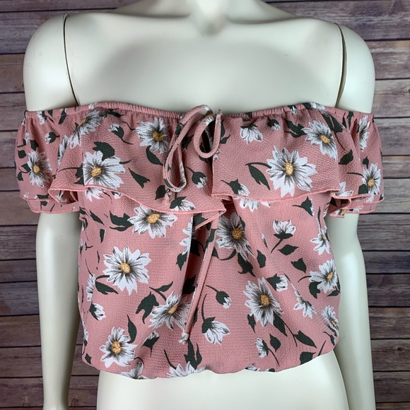 Show Me Your MuMu Tops - Show Me You Mumu Off Shoulder Floral Ruffle Top